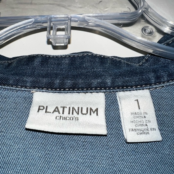 Chico’s Denim Jacket with fringe - Picture 6 of 7